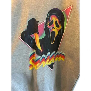 Delta Fleece Women Gray Long Sleeve Crew Neck Scream Graphic Sweatshirt Size XL